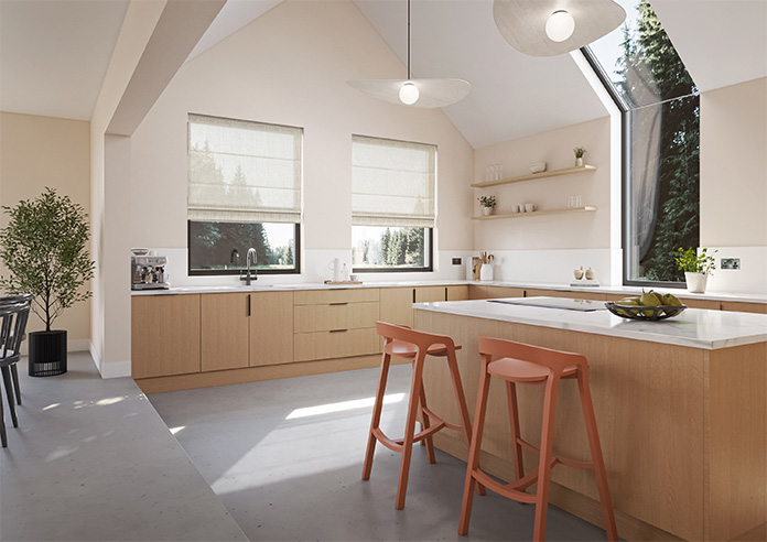 Siena Voile, Greige - Motorised Roman Blind - Image 6